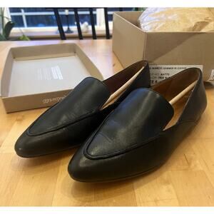 Madewell The Frances Skimmer in Leather True Black Size 5